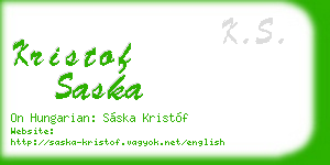 kristof saska business card