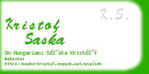 kristof saska business card